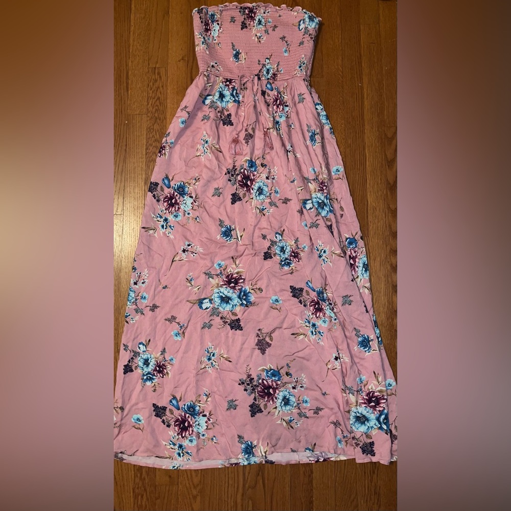 Floor Length strapless Floral dress